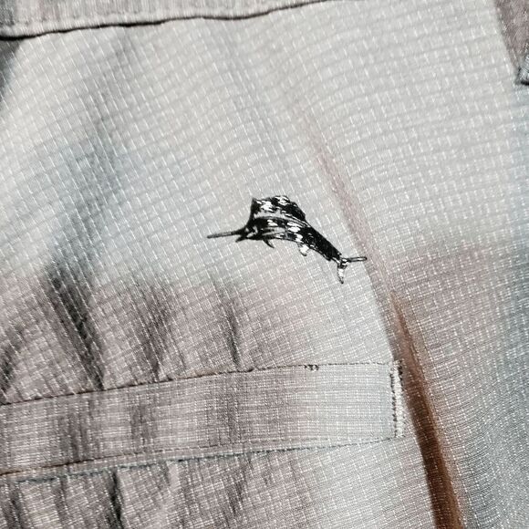 Tommy Bahama Shorts Mens 42 Gray Chino Casual Flat Front Regular Fit Logo Preppy - Picture 7 of 10